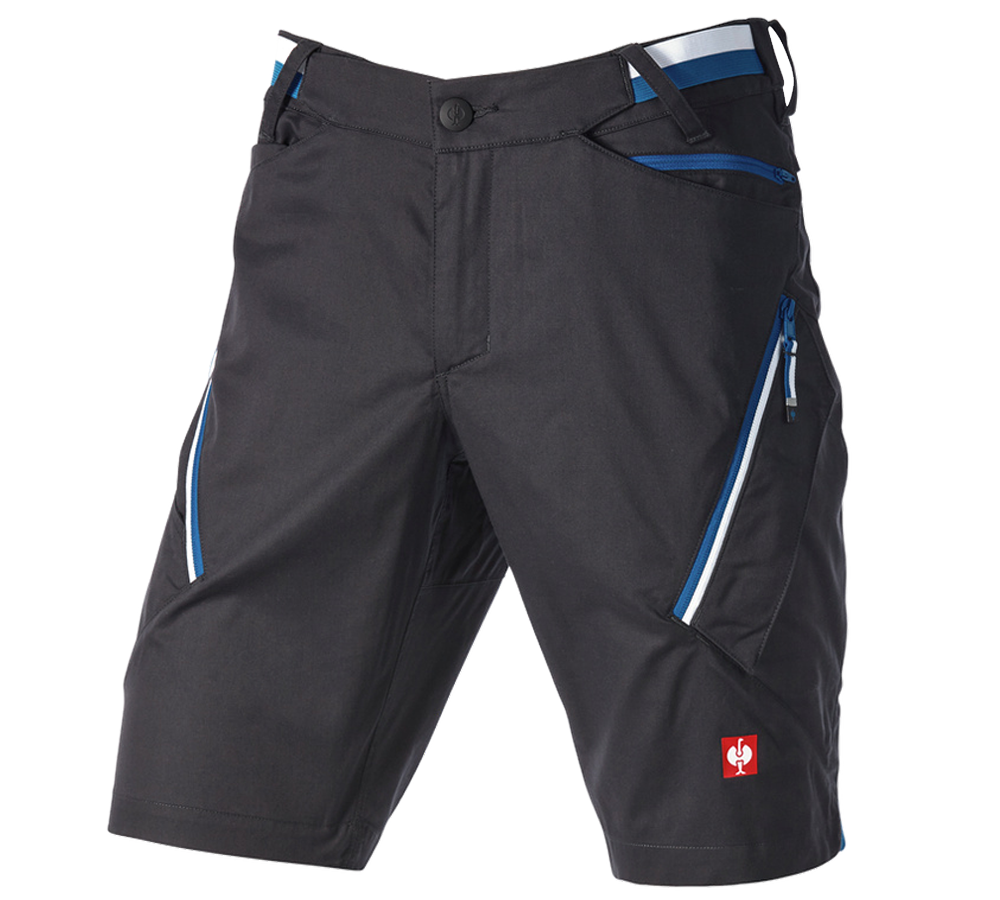Pantalons de travail: Short à poches multiples e.s.ambition + graphite/bleu gentiane