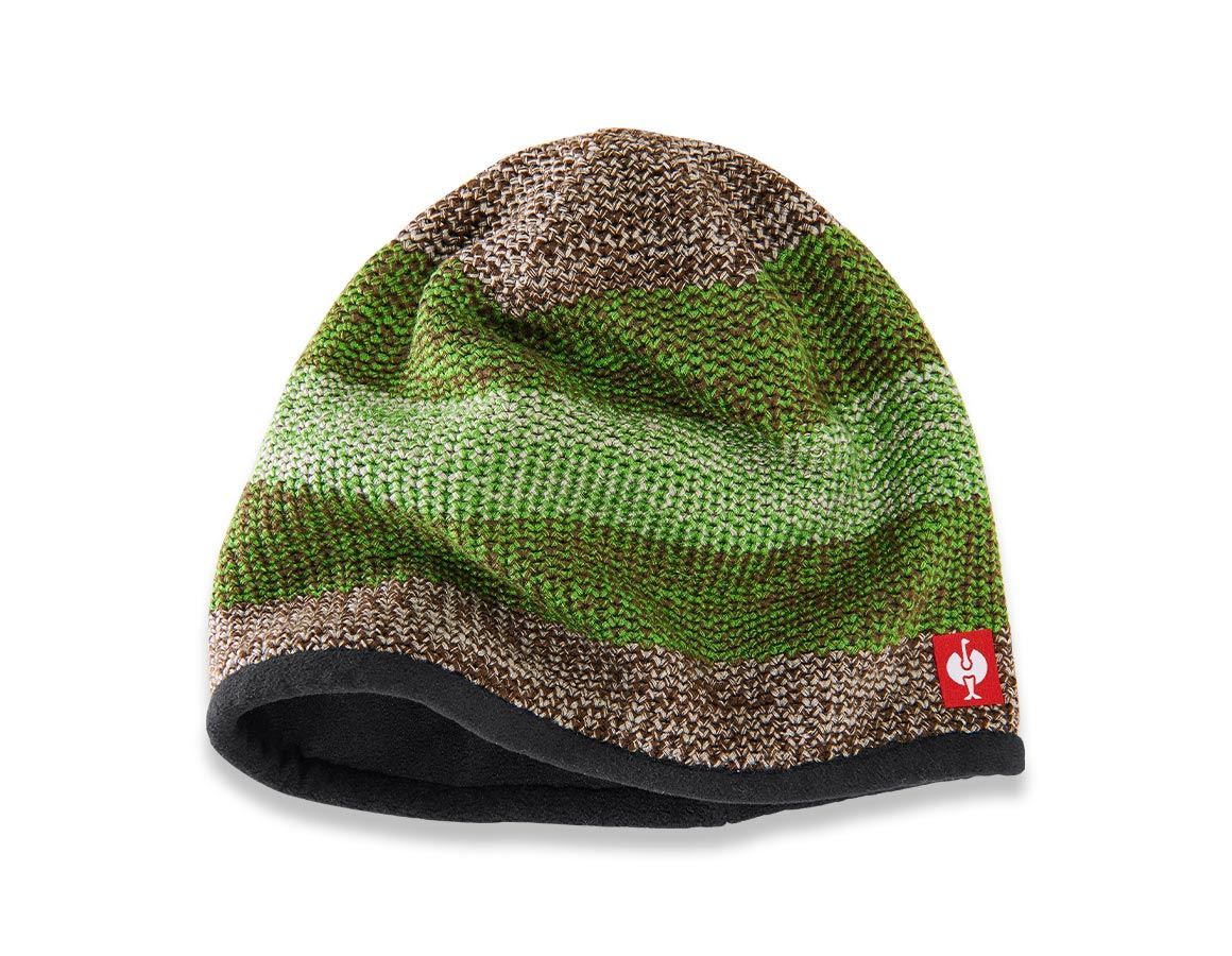 Accessories: Knitted cap e.s.motion 2020 + chestnut/sea green
