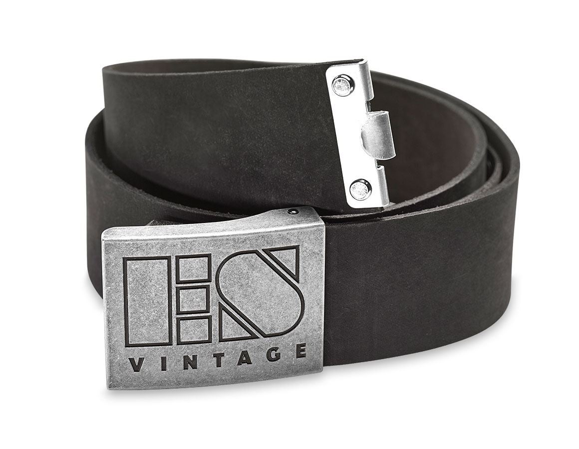 Accessories: Leather buckle belt e.s.vintage + black