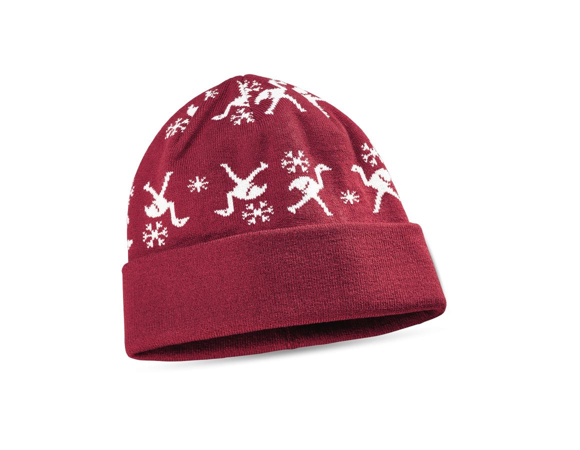 Accessories: e.s. Norwegian knitted hat + burgundy
