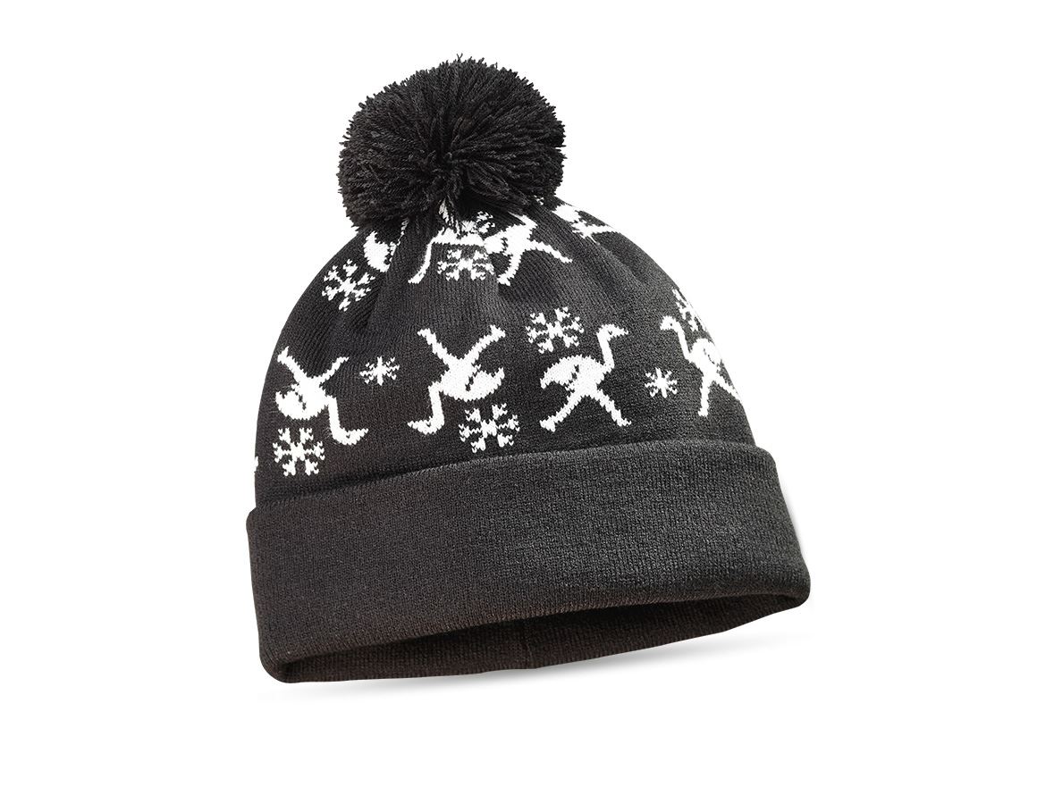 Accessories: e.s. Norwegian knitted hat, ladies' + black