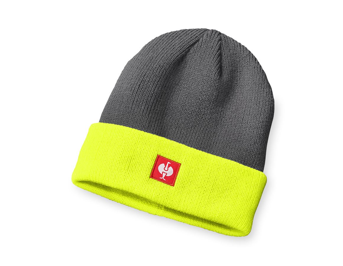 Vêtements: Bonnet tricoté e.s.motion 24/7 + anthracite/jaune fluo