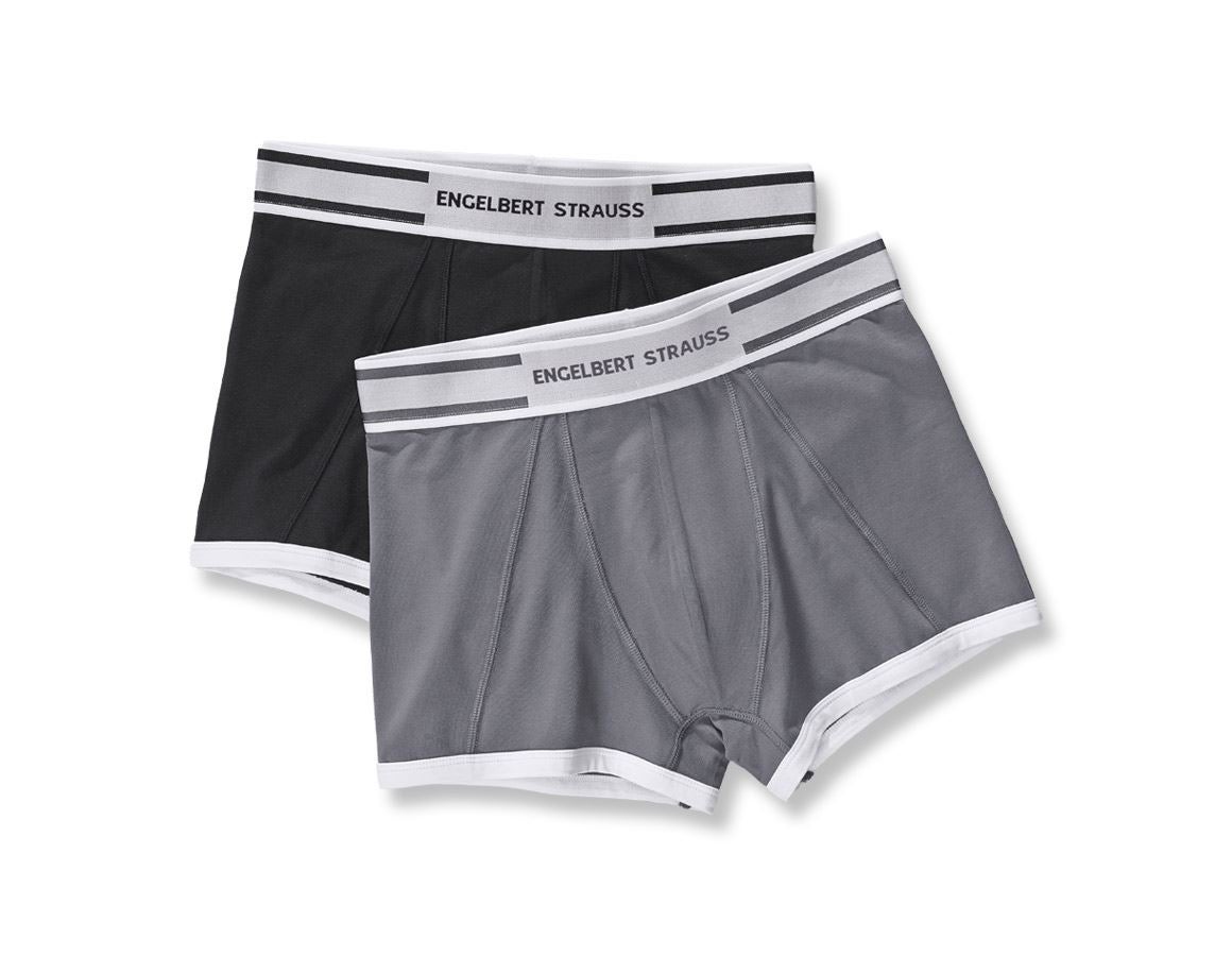 Underwear | Functional Underwear: e.s. Cotton stretch pants colour, pack of 2 + black+cement