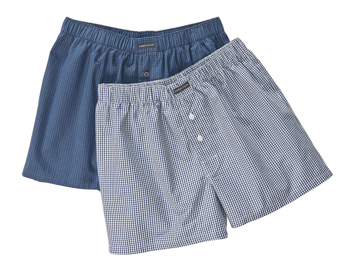Unterwäsche | Thermokleidung: e.s. Boxer Shorts, 2er Pack + weiß/pazifik+pazifik/kobalt