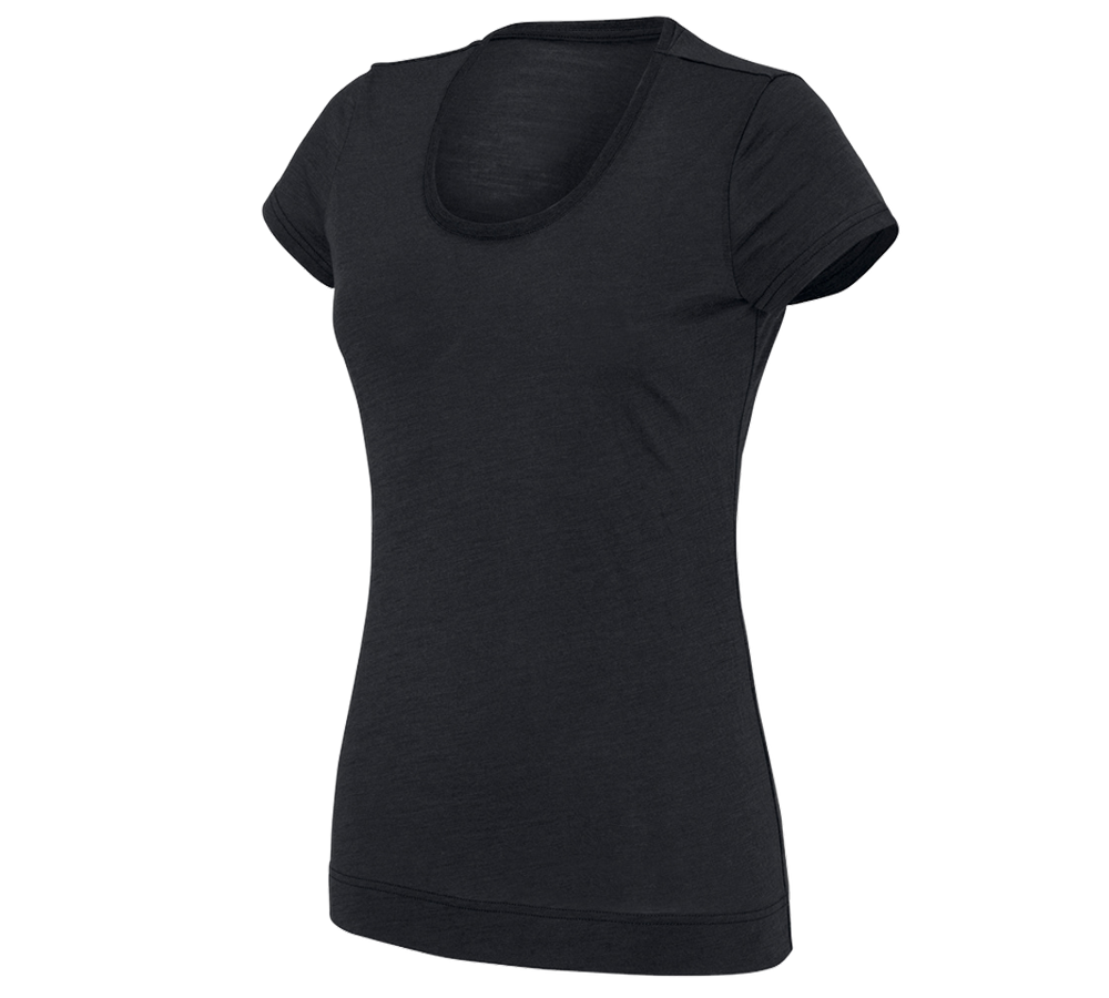 Shirts, Pullover & more: e.s. T-shirt Merino light, ladies' + black