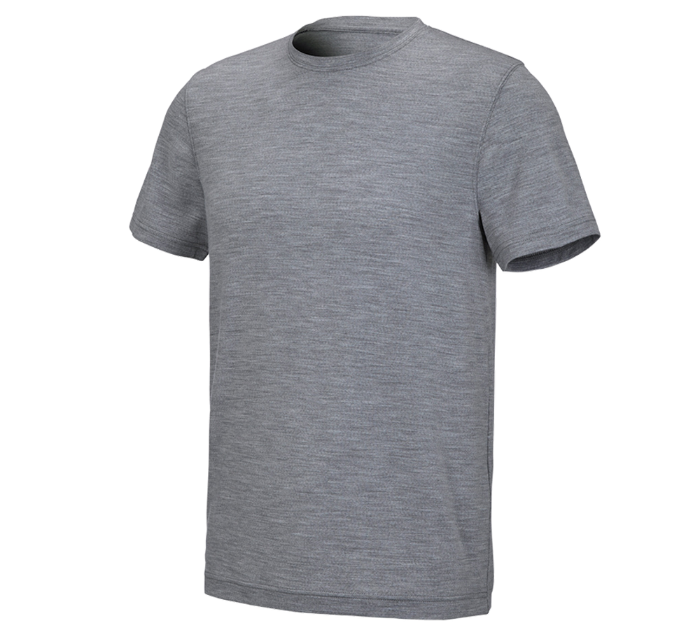 Shirts, Pullover & more: e.s. T-shirt Merino light + grey melange
