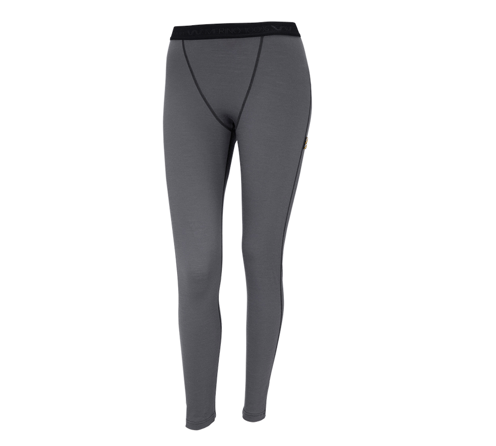 Thermal Underwear: e.s. Long-pants Merino, ladies' + cement/graphite