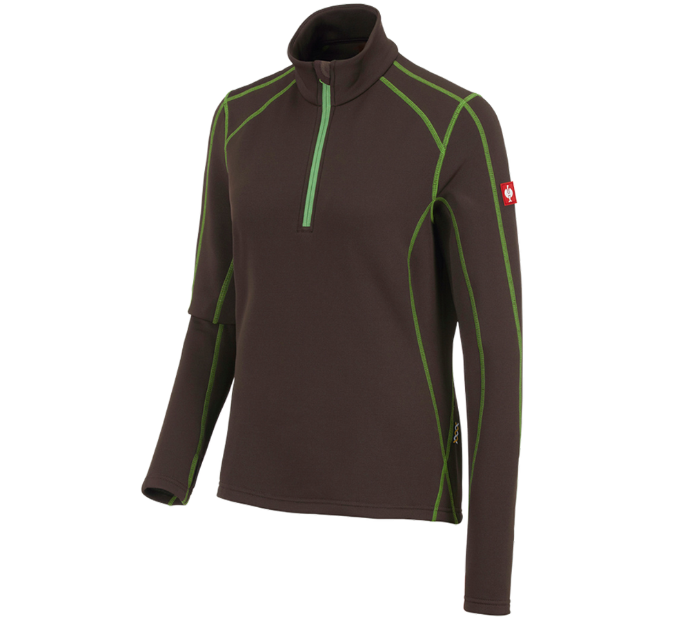 Shirts, Pullover & more: Funct.-Troyer thermo stretch e.s.motion 2020, la. + chestnut/seagreen