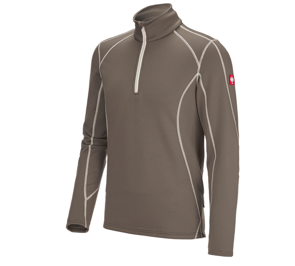 Shirts & Co.: Funkt.-Troyer thermo stretch e.s.motion 2020 + stein/gips