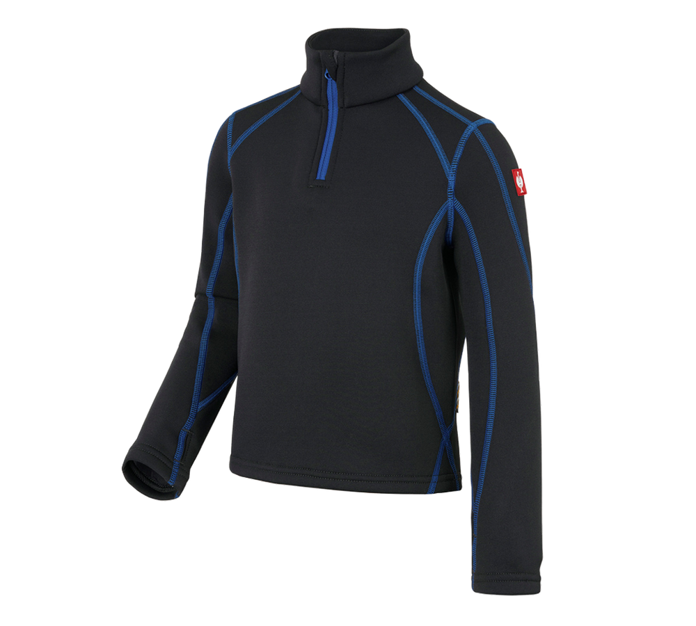 Shirts, Pullover & more: Funct.Troyer thermo stretch e.s.motion 2020 child. + graphite/gentianblue