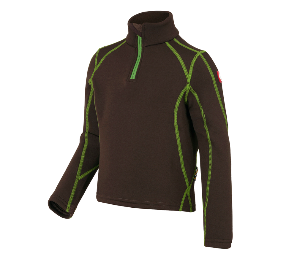 Shirts, Pullover & more: Funct.Troyer thermo stretch e.s.motion 2020 child. + chestnut/seagreen