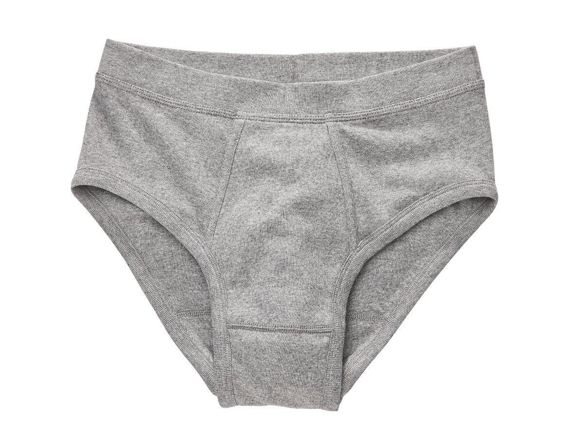 Underwear | Functional Underwear: e.s. Slip fine rib classic, pack of 2 + grey melange