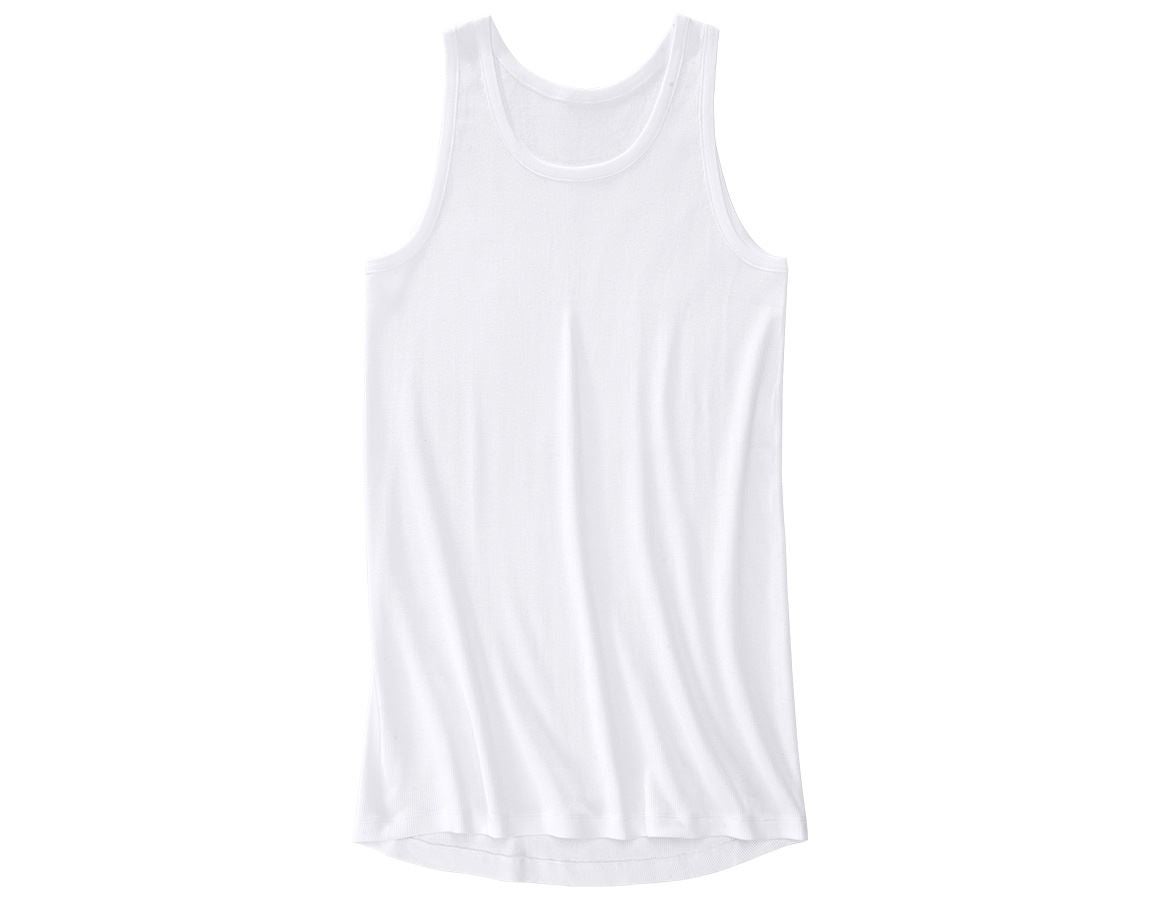 Underwear | Functional Underwear: e.s. Vest coarse rib classic, extra long + white