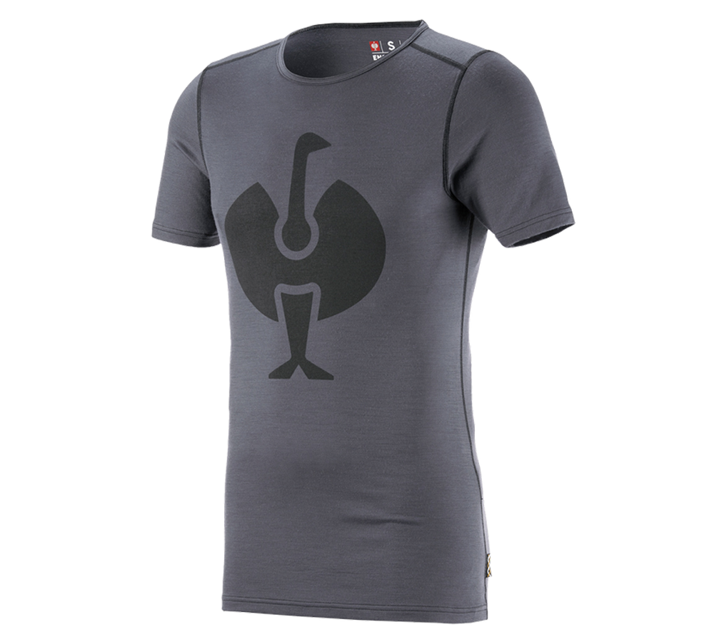 Sous-vêtements | Vêtements thermiques: e.s. T-Shirt Merino, hommes + ciment/graphite