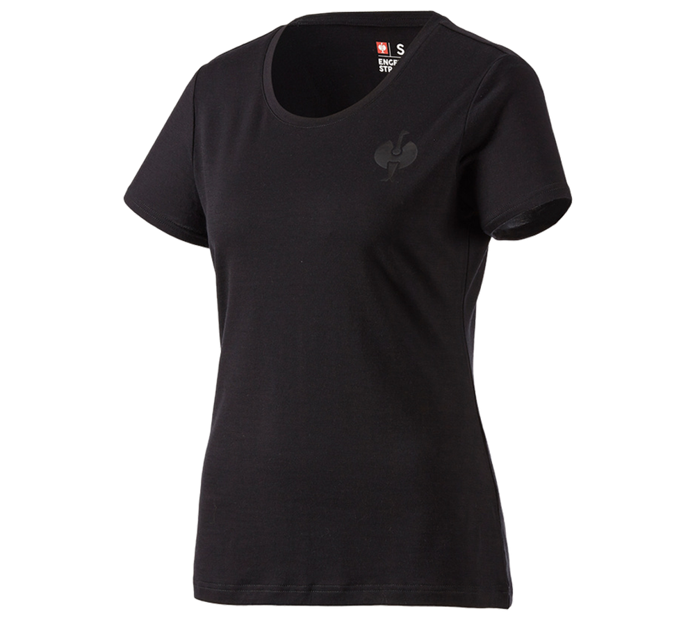 Shirts & Co.: T-Shirt Merino e.s.trail, Damen + schwarz