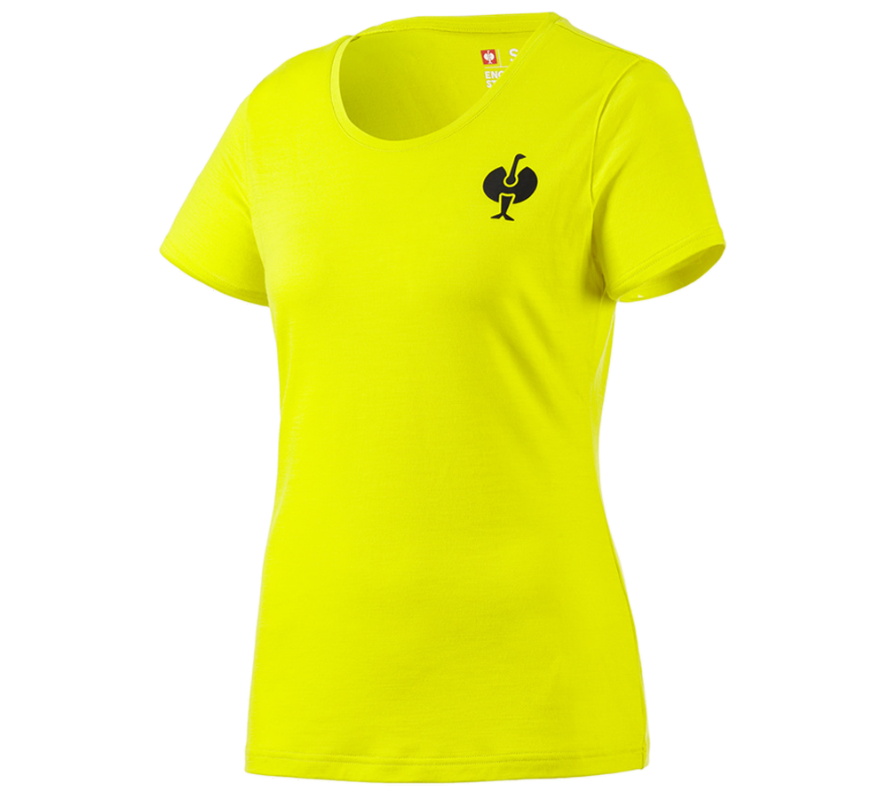 Shirts, Pullover & more: T-Shirt Merino e.s.trail, ladies' + acid yellow/black