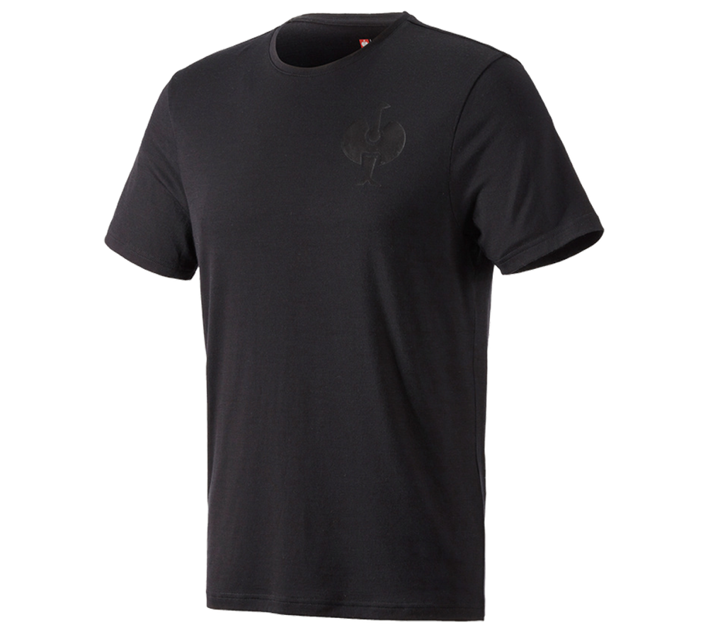 Shirts & Co.: T-Shirt Merino e.s.trail + schwarz