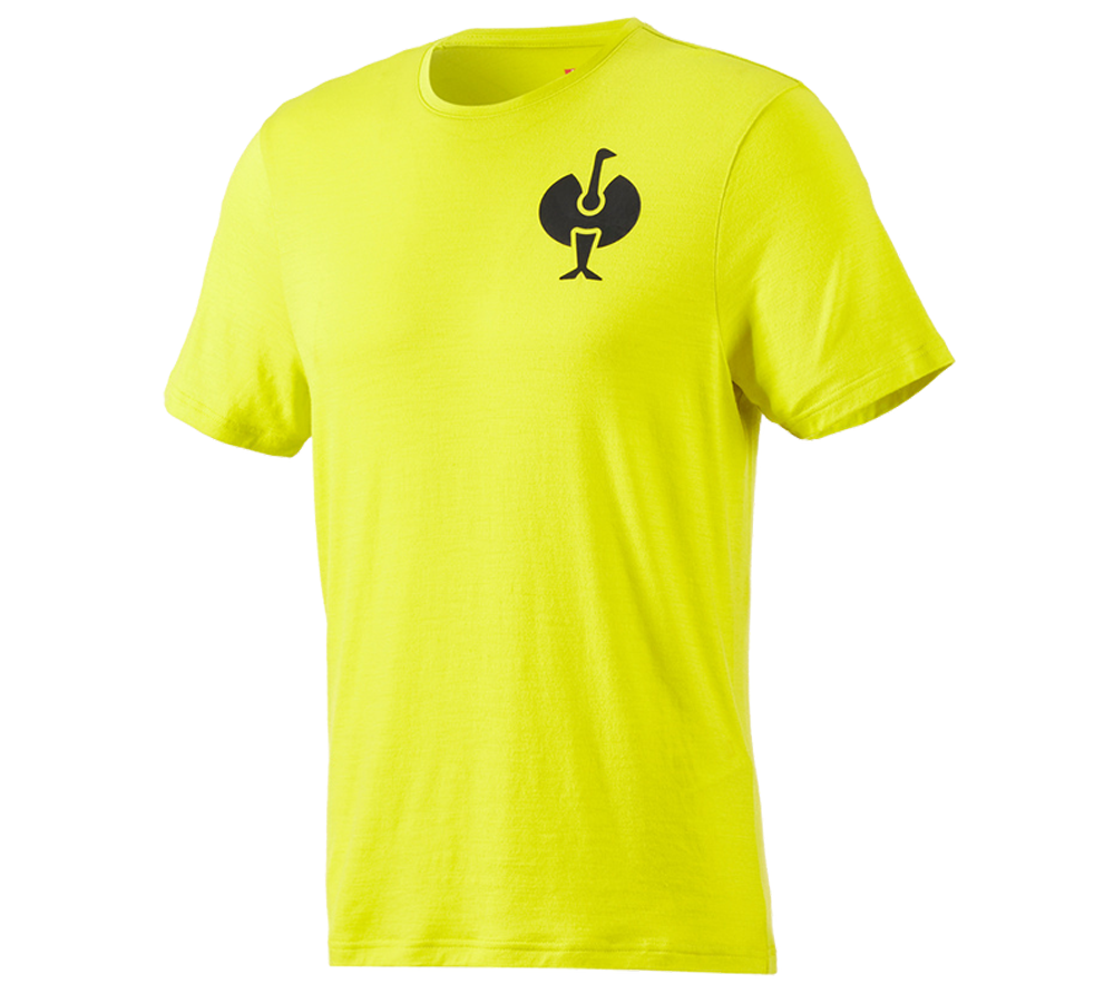 Shirts, Pullover & more: T-Shirt Merino e.s.trail + acid yellow/black