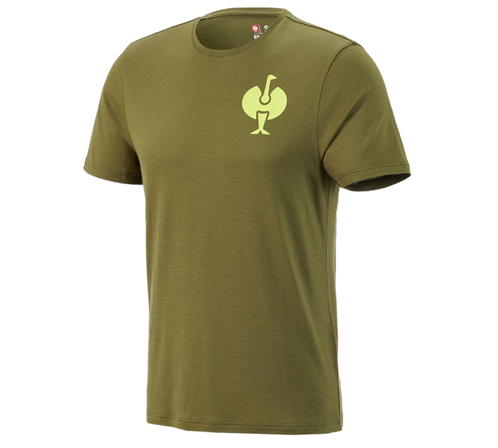 Shirts, Pullover & more: T-Shirt Merino e.s.trail + junipergreen/limegreen