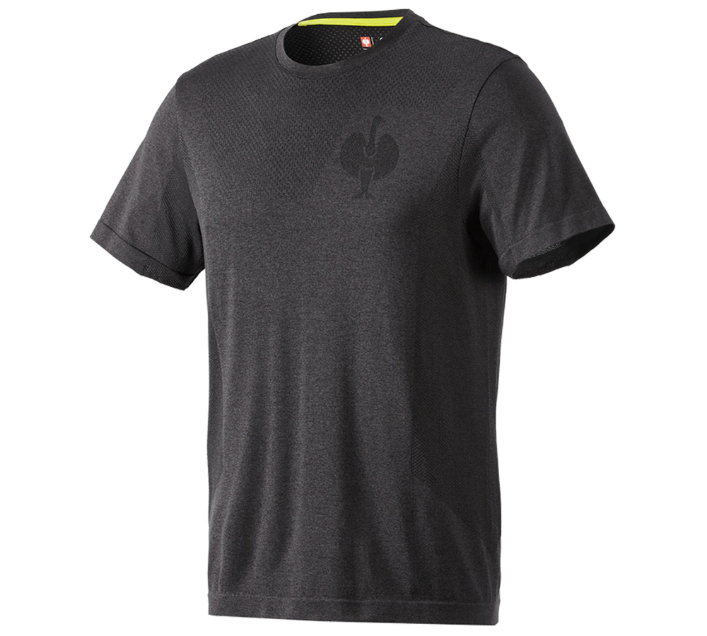 Hauts: T-Shirt seamless e.s.trail + noir mélange