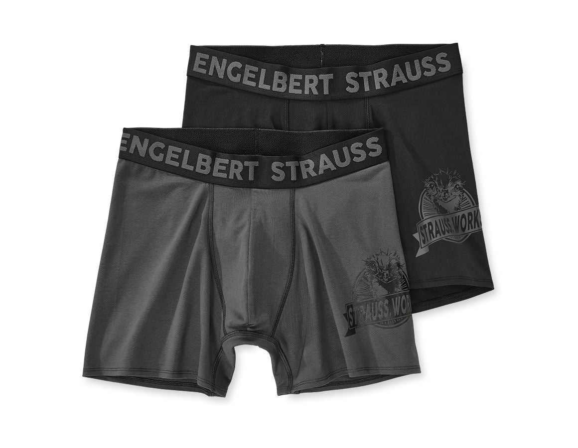 Underwear | Functional Underwear: Long-leg pants e.s.iconic, pack of 2 + carbongrey+black