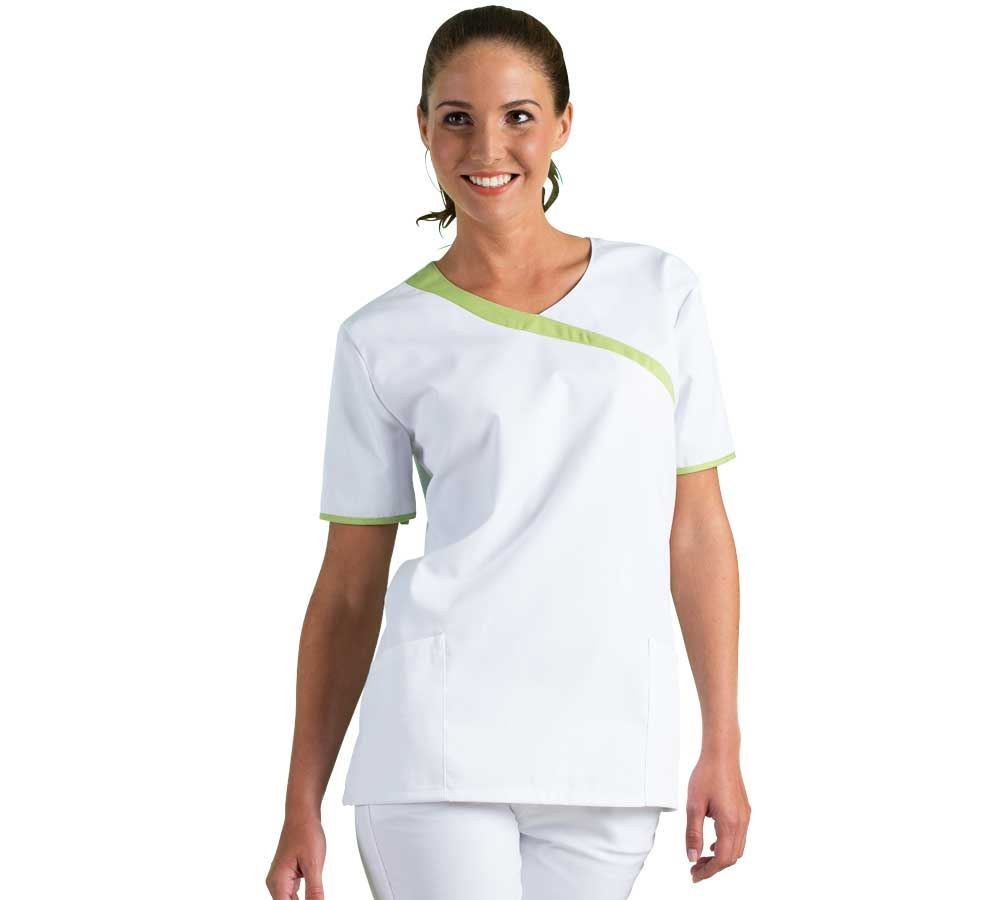 Shirts & Co.: Schlupfkasack Maren + weiß/apfelgrün