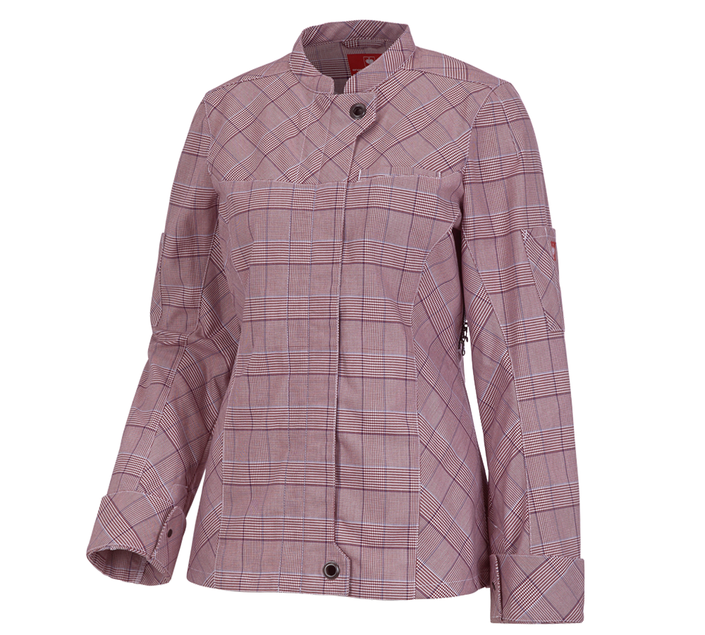 Work Jackets: Work jacket long sleeved e.s.fusion, ladies' + ruby/white/navy