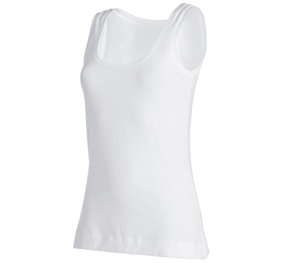 Shirts, Pullover & more: e.s. Tank top cotton stretch, ladies' + white