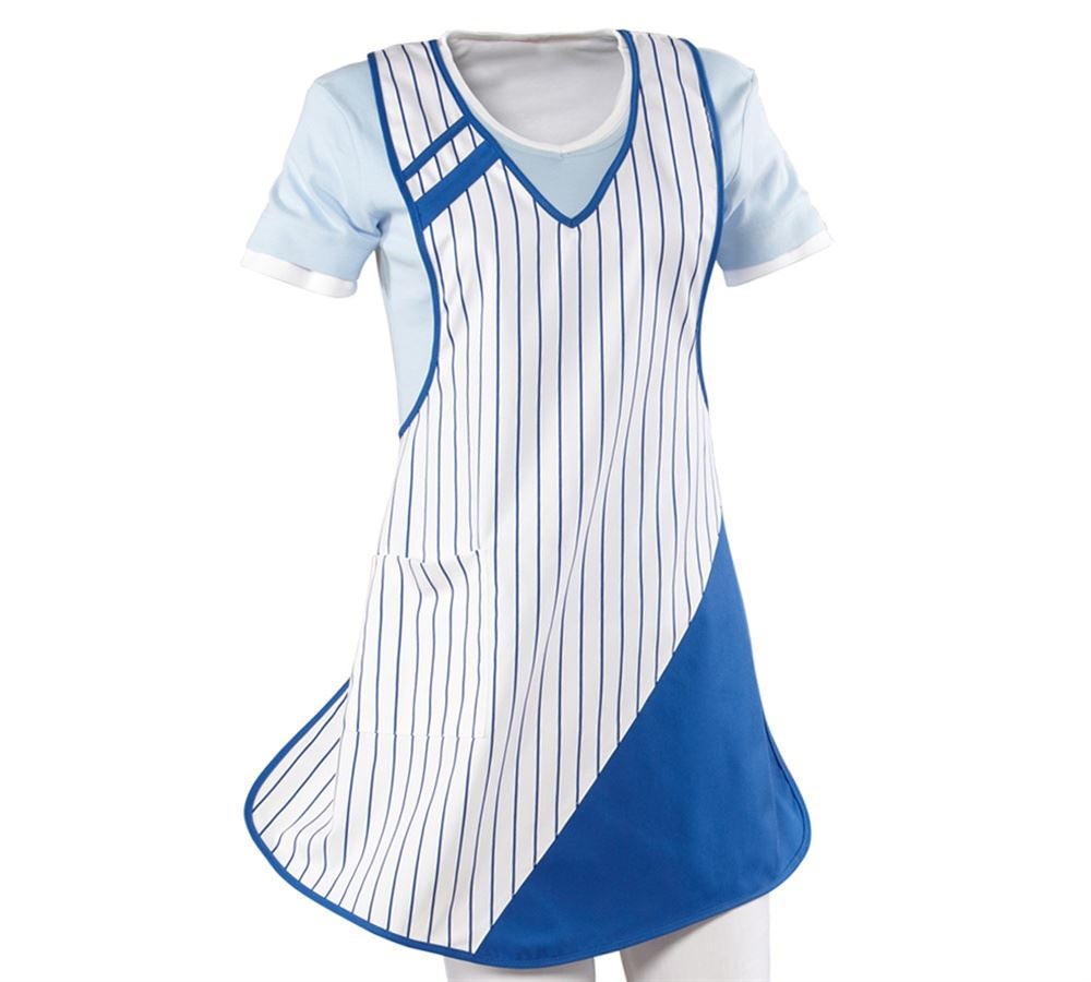 Aprons: Super-Stripe Catering Tabards + white/royal
