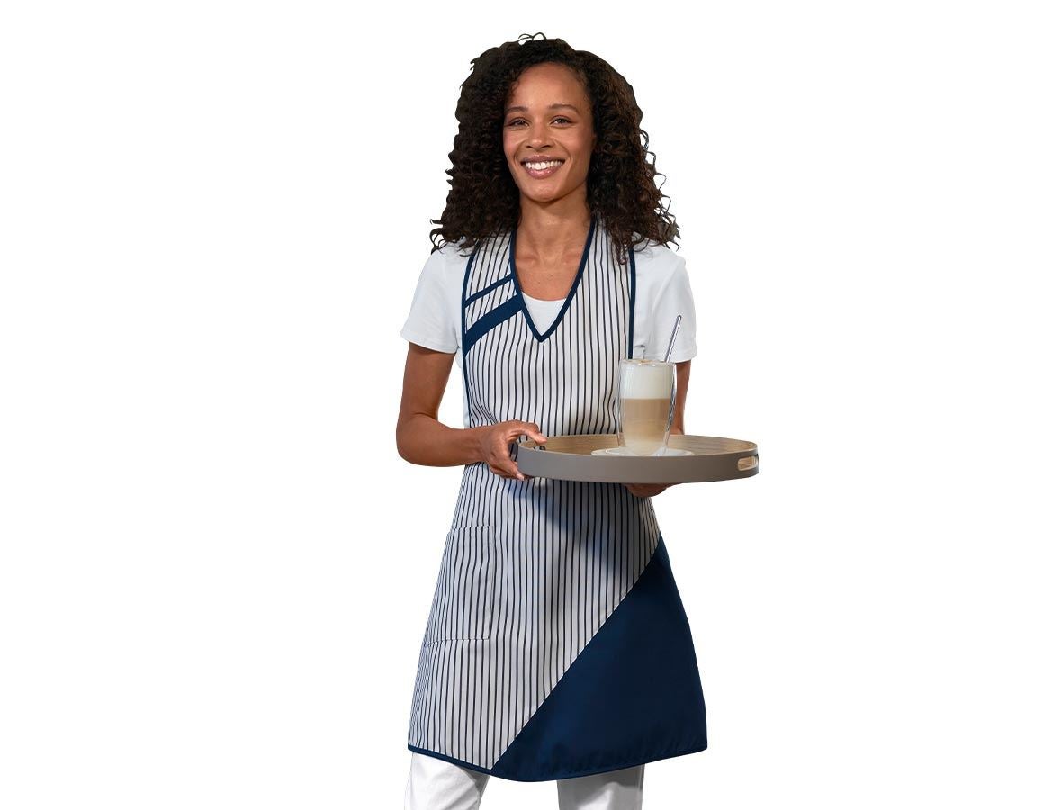 Aprons: Super-Stripe Catering Tabards + white/navy