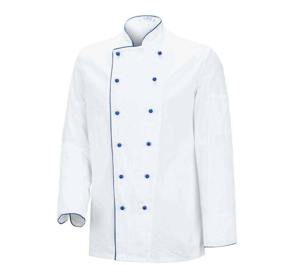 Topics: Unisex Chefs Jacket Image + white/blue