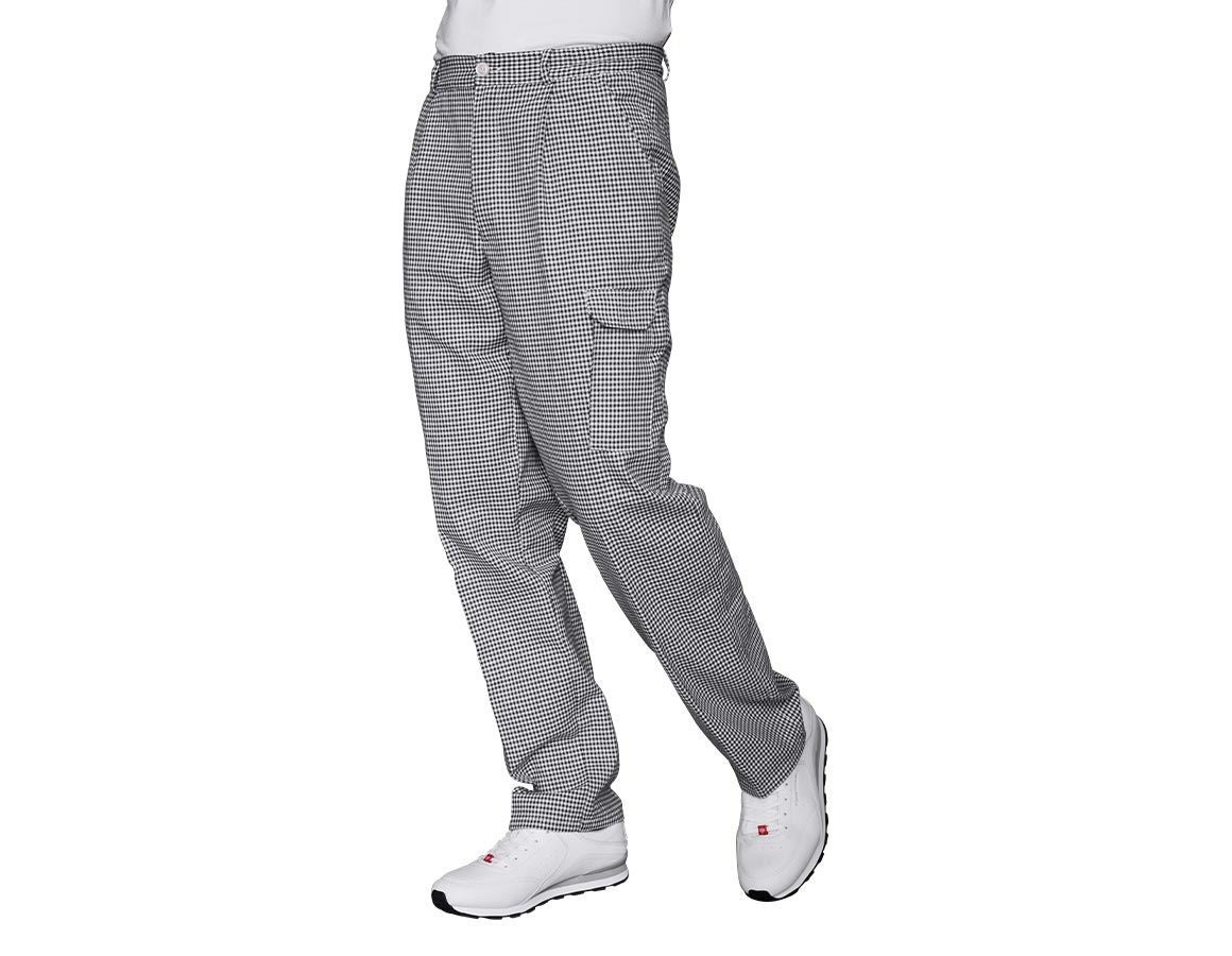 Work Trousers: Cargo Unisex Chefs Trousers + black/white