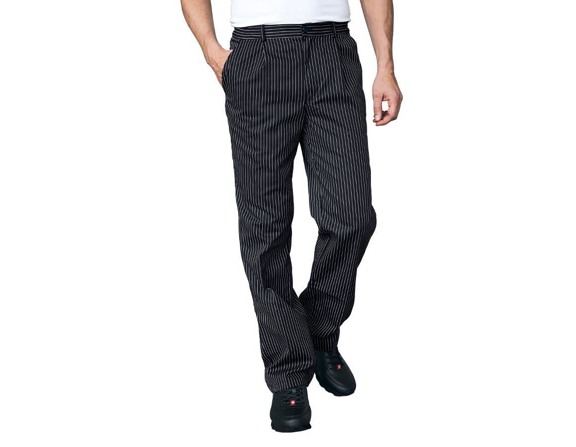 Pantalons de travail: Pantalon de cuisinier Elegance + noir/blanc