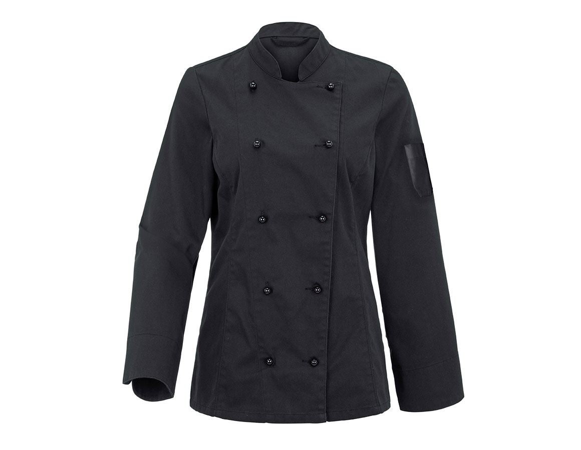 Shirts & Co.: Damenkochjacke Darla II + schwarz