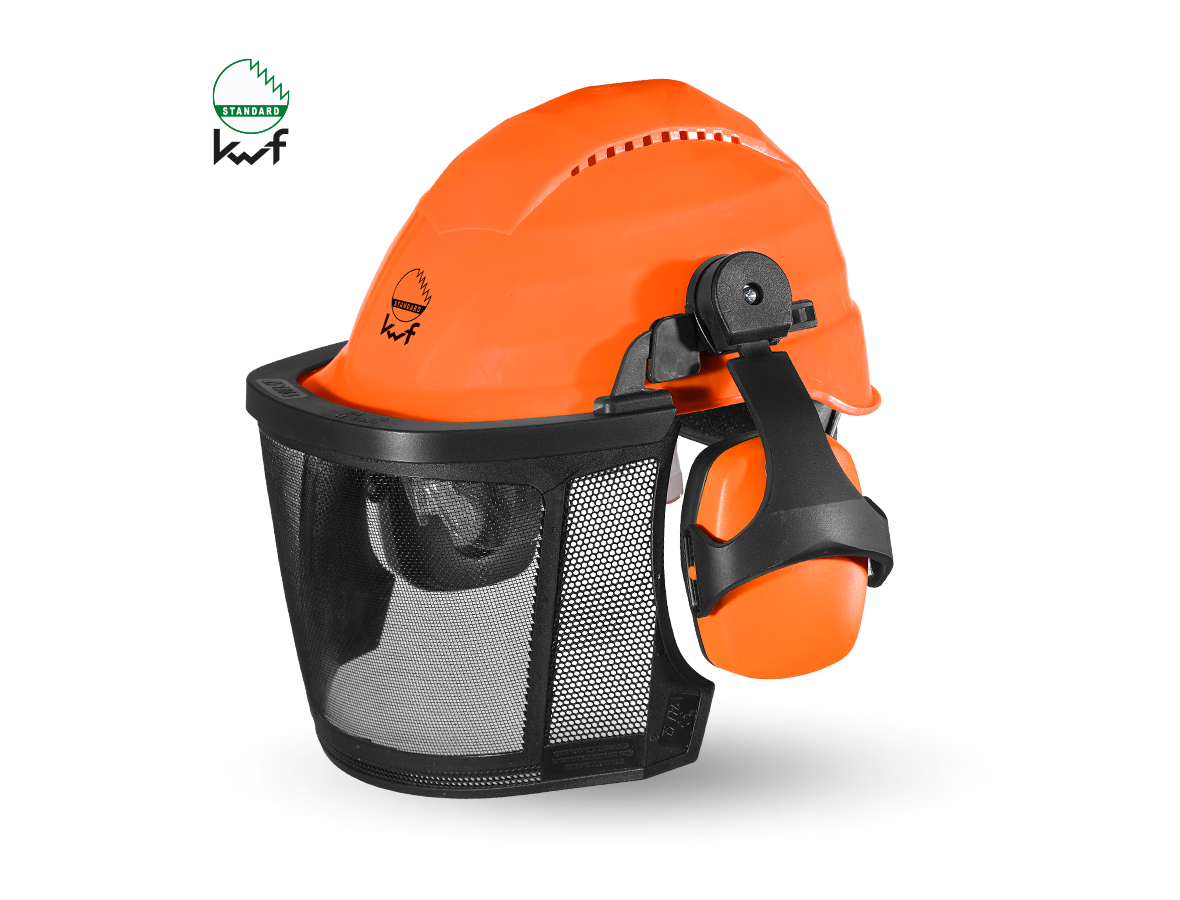 Casques de Sécurité: Comb. de casque de protection de forestier Prof. + orange