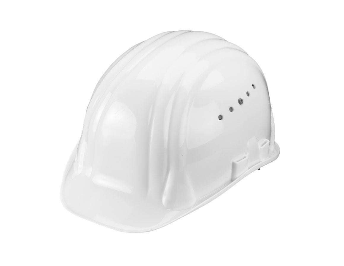 Hard Hats: Safety helmet Baumeister, 6-point, rotary fastener + white