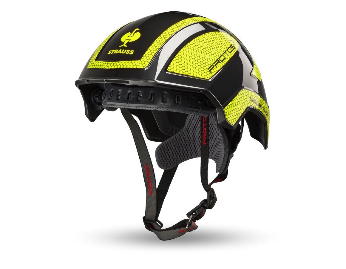 Hard Hats: e.s. Mountaineer and climbing helmet Protos® + black/high-vis yellow