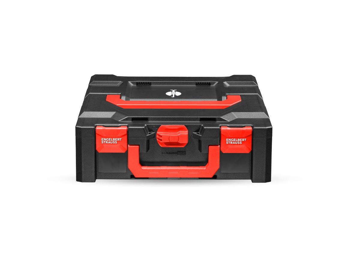 Werkzeugkoffer: STRAUSSbox 145 midi+ + schwarz/rot