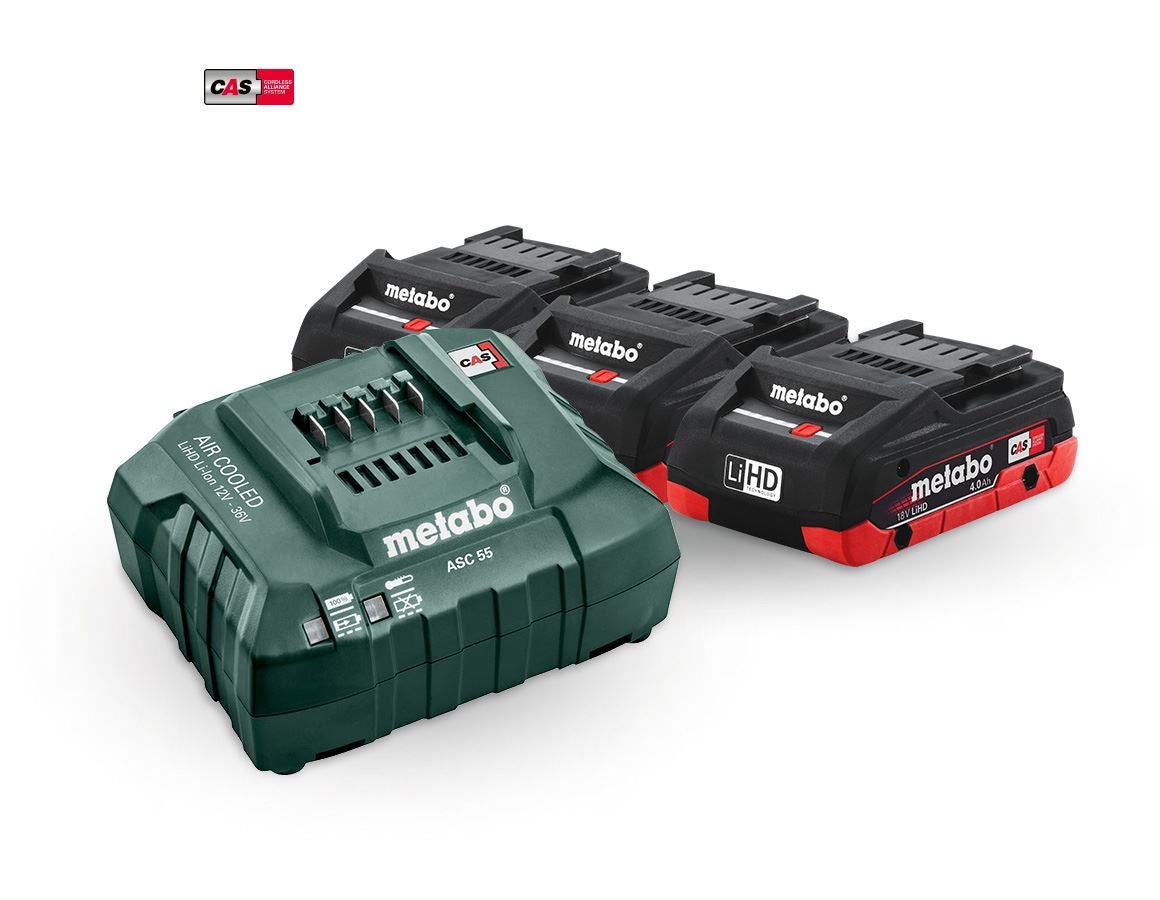 Electrical tools: Metabo batt. pack 3x 4.0 LiHD batteries + charger