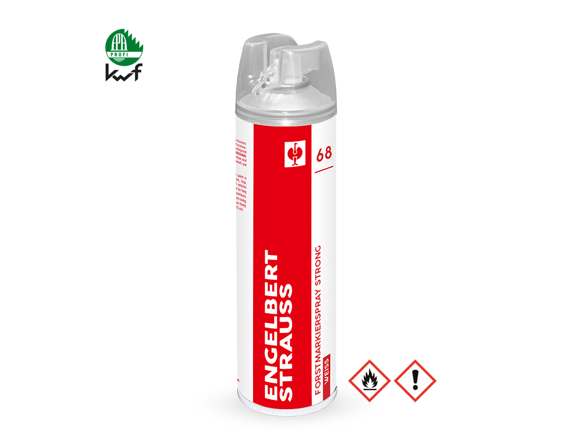 Sprays: e.s. Forstmarkierspray Strong #68 + weiß