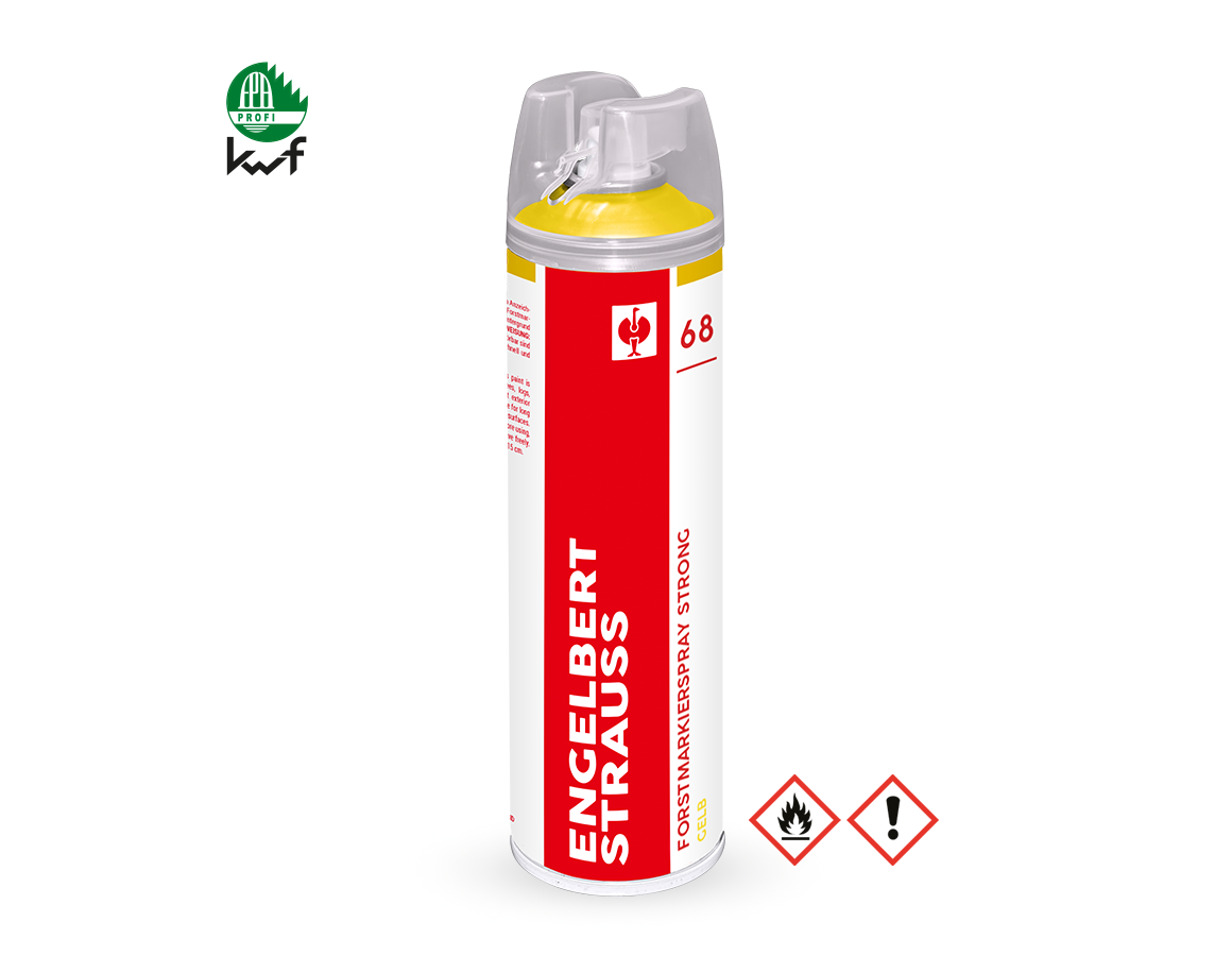 Sprays: e.s. Forestry marking spray Strong #68 + yellow