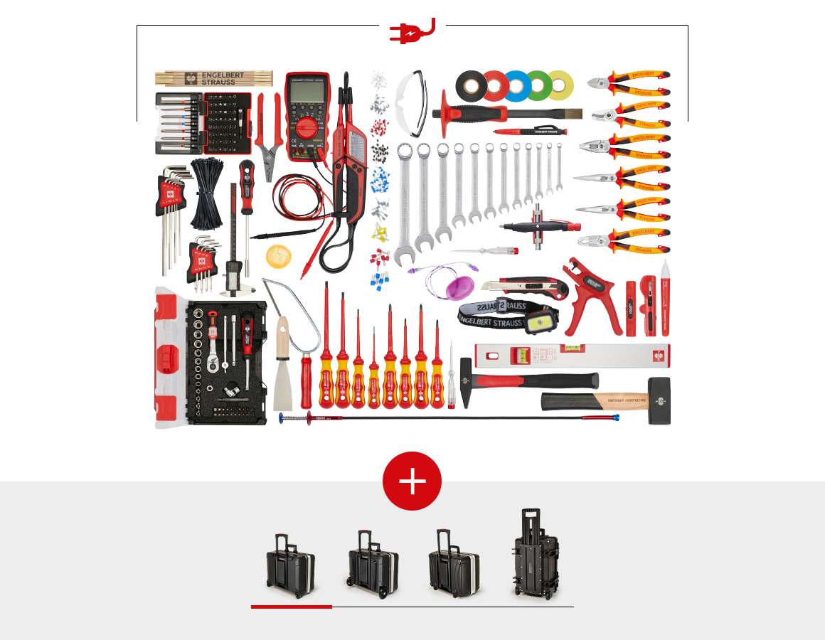 Mallette à outils: Jeu d'outils Elektro Meister avec chariot à outils