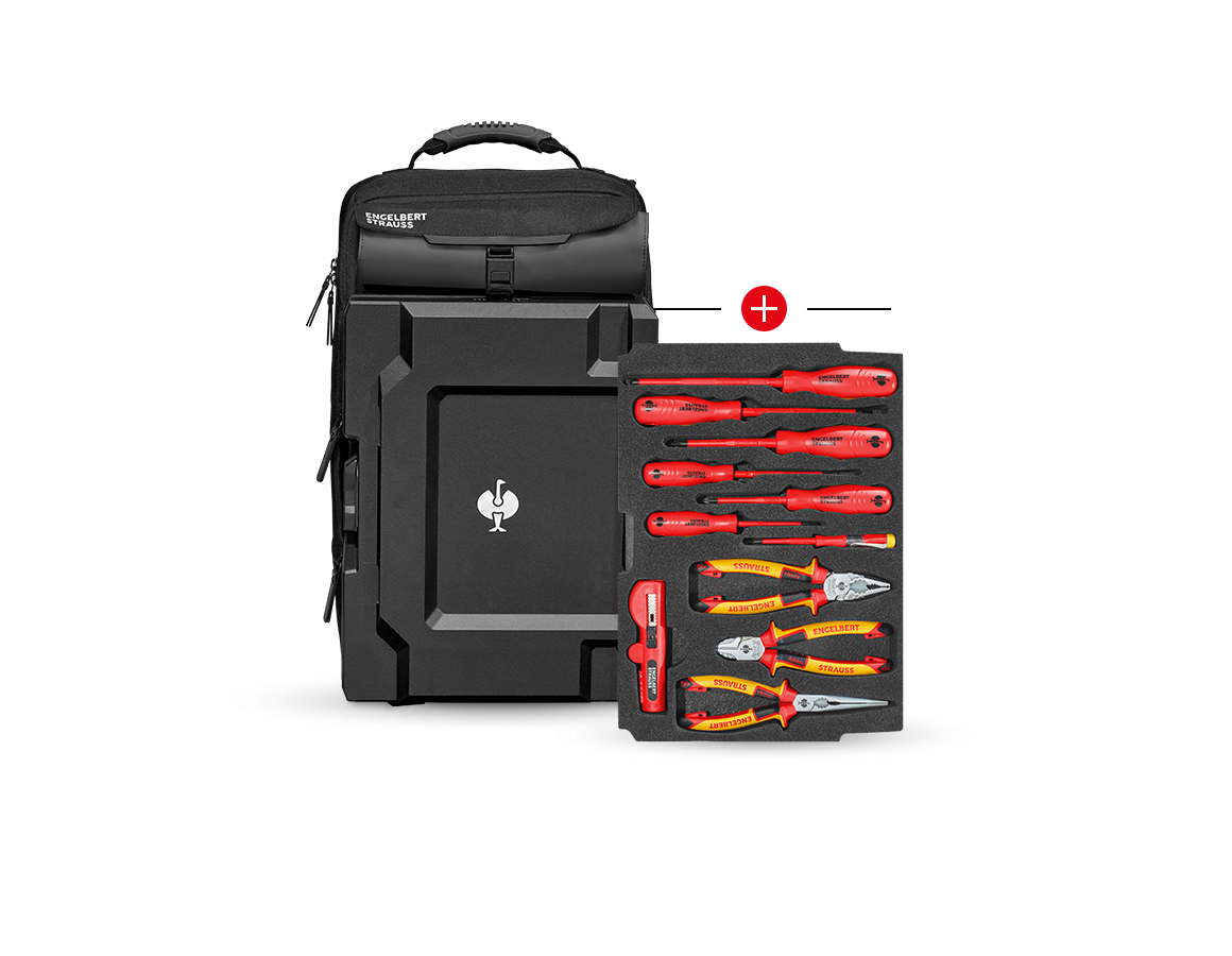 STRAUSSbox System: Insert Elektro Classic + STRAUSSbox backpack + black