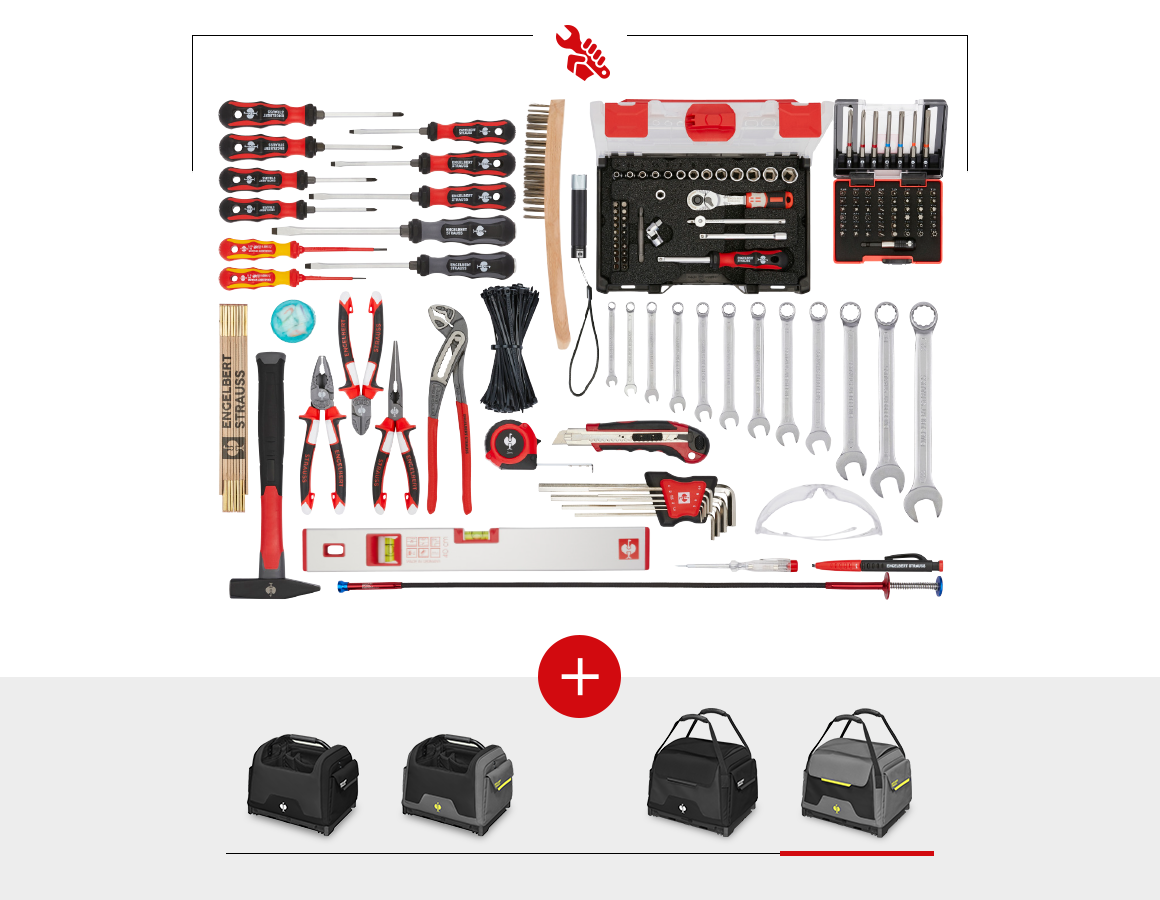 Werkzeuge: Werkzeug-Set Allround Profi inkl. STRAUSSbox + basaltgrau/acidgelb
