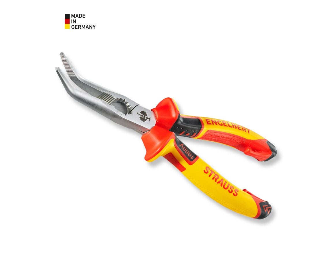Tongs: e.s. angled flat-round pliers VDE