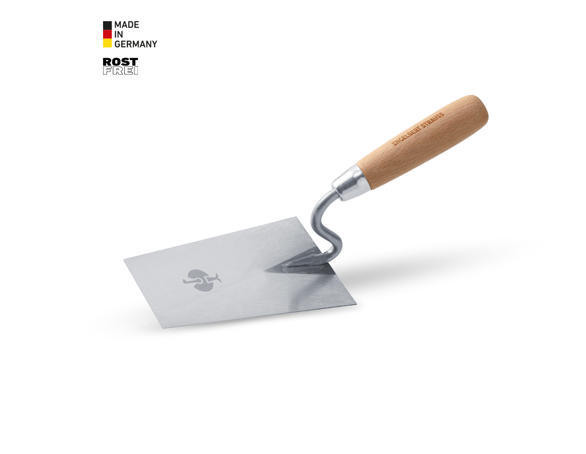 Trowels | spatulas | rubbing board: e.s. Masonry trwoel with S-neck, stainless steel