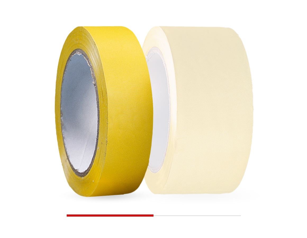 Plastic bands | crepe bands: Plastic adhesive tape, yellow and white + yellow