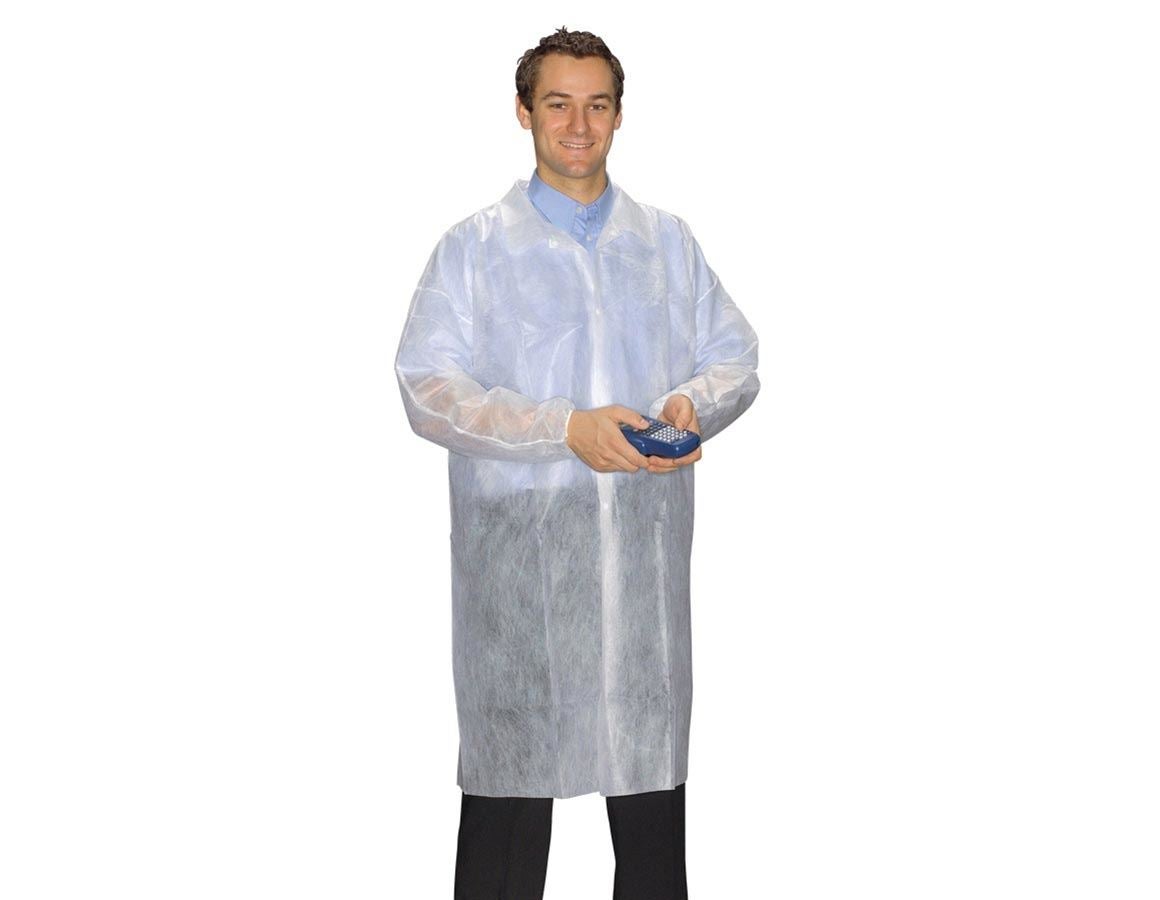 Disposable Clothing: Fleece Visitors Smock + white