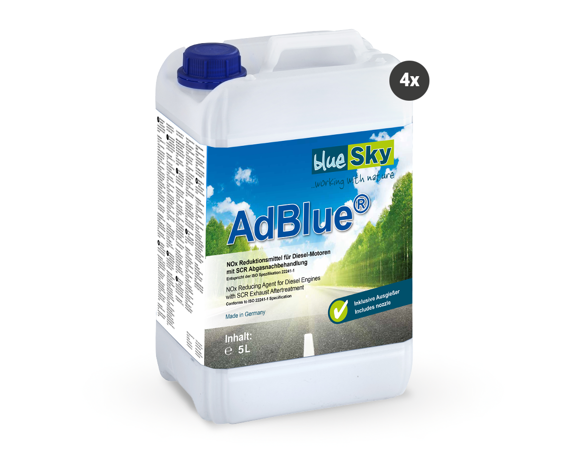 Produit nettoyant: AdBlue® 20 L, 4x 5 L avec bec verseur Flex