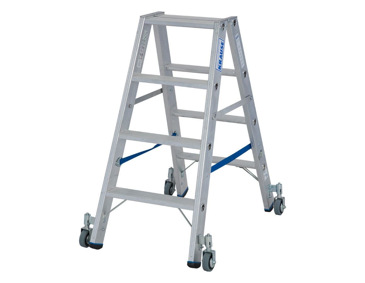 Ladders: KRAUSE aluminium double step ladder, mobile